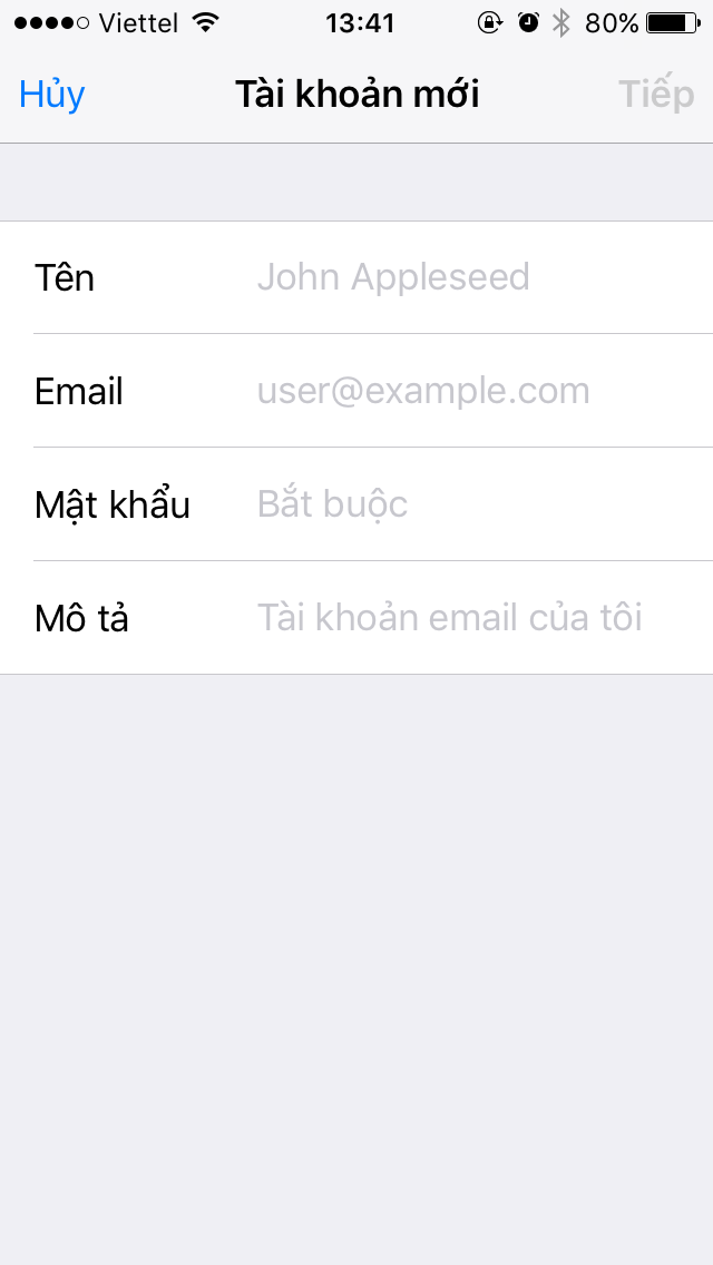 Hướng dẫn cài đặt email trên Iphone